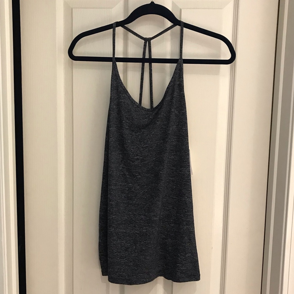 Nike Heathered Black Strappy Tank Top, NWT, Large